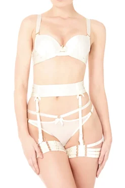 Bordelle Lingerie - Webbed Garters Strumpfband Set - Cream