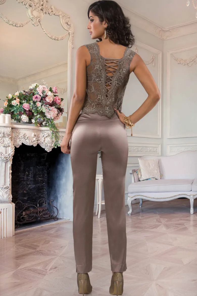 Cotton Club Seide - Lingerie Top - Curiosa - Taupe