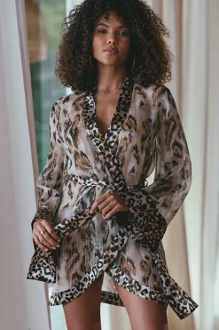 Marjolaine - Roar Seiden Kimono - Panthere Print