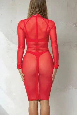 Patrice Catanzaro - Azia Robe Mesh - Rot