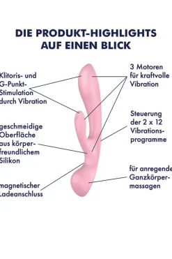 Satisfyer - Triple Oh Pink Rabbitvibrator - Rosa
